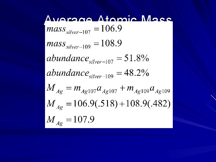 Average Atomic Mass 