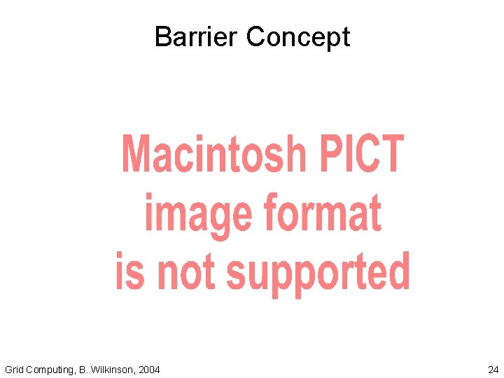 Barrier Concept Grid Computing, B. Wilkinson, 2004 24 