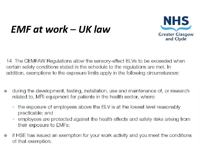 EMF at work – UK law 