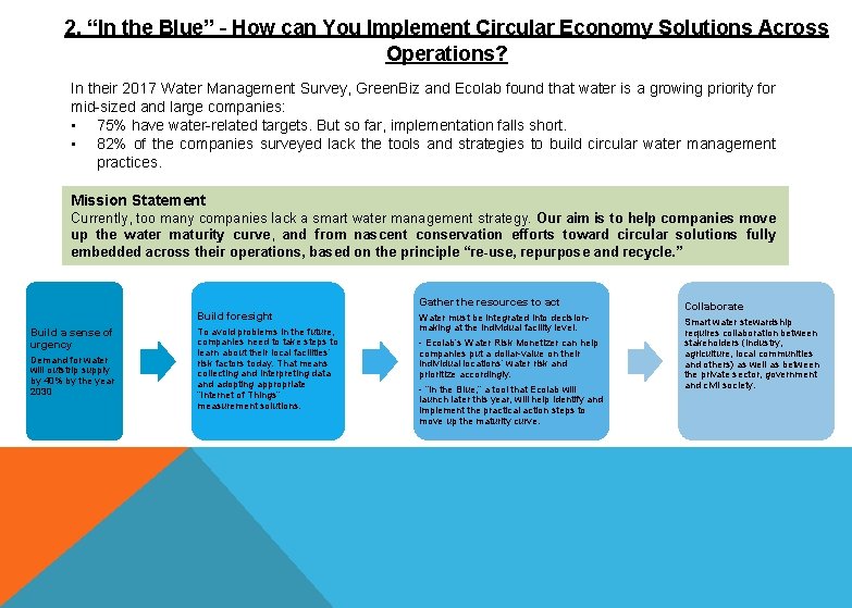 2. “In the Blue” – How can You Implement Circular Economy Solutions Across Operations?