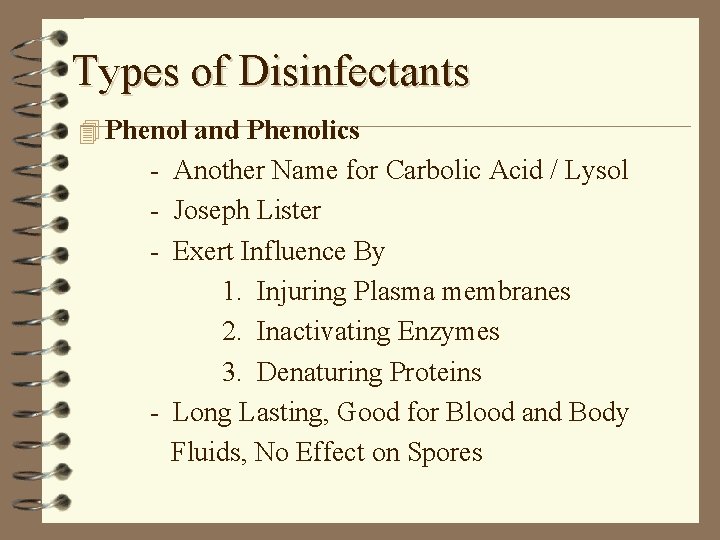 Types of Disinfectants 4 Phenol and Phenolics - Another Name for Carbolic Acid /