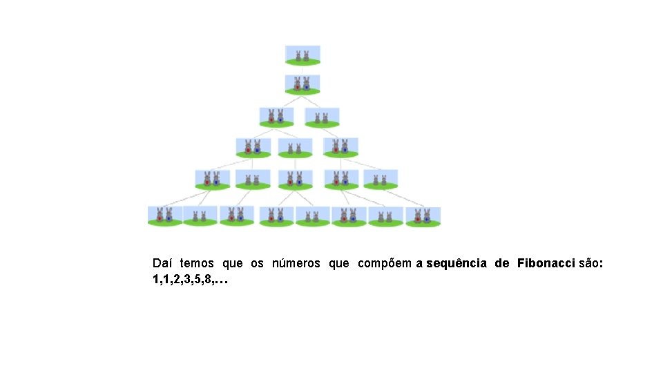 Daí temos que os números que compõem a sequência de Fibonacci são: 1, 1,