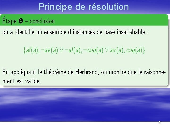 Principe de résolution 101 