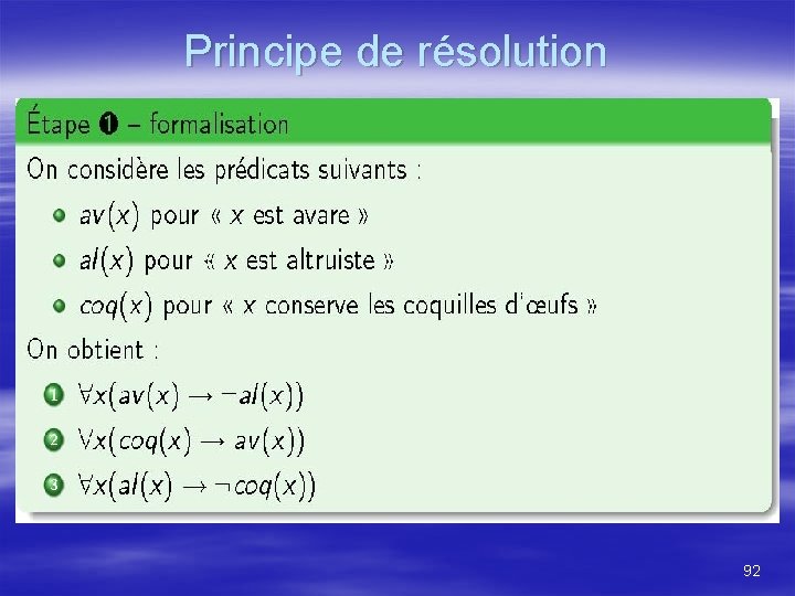 Principe de résolution 92 