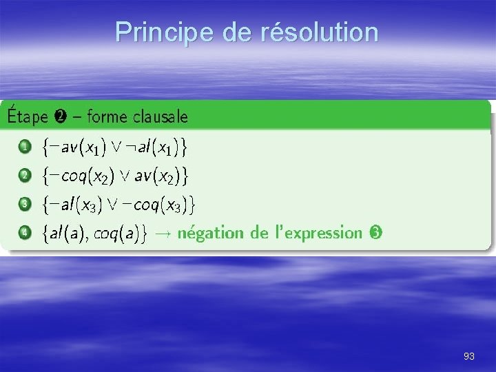 Principe de résolution 93 