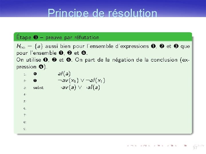 Principe de résolution 97 