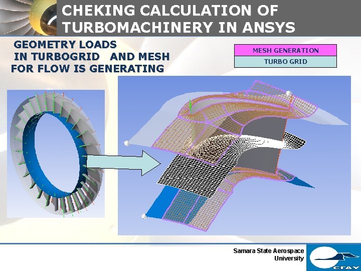 CHEKING CALCULATION OF TURBOMACHINERY IN ANSYS GEOMETRY LOADS IN TURBOGRID AND MESH FOR FLOW