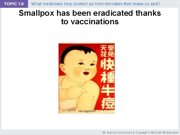 Smallpox has been eradicated thanks to vaccinations 