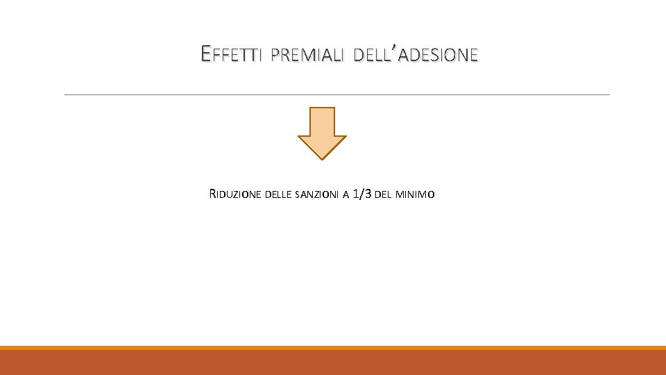 EFFETTI PREMIALI DELL ’ADESIONE RIDUZIONE DELLE SANZIONI A 1/3 DEL MINIMO 