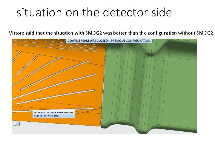 situation on the detector side Vittore said that the situation with SMOG 2 was