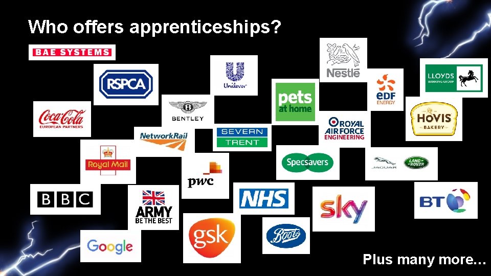 Who offers apprenticeships? Plus many more… 