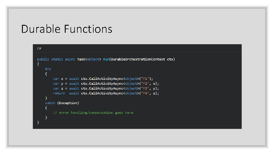 Durable Functions 