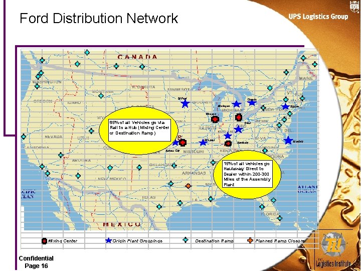 Ford Distribution Network St Paul Canada Michigan Edison Chicago 85% of all Vehicles go