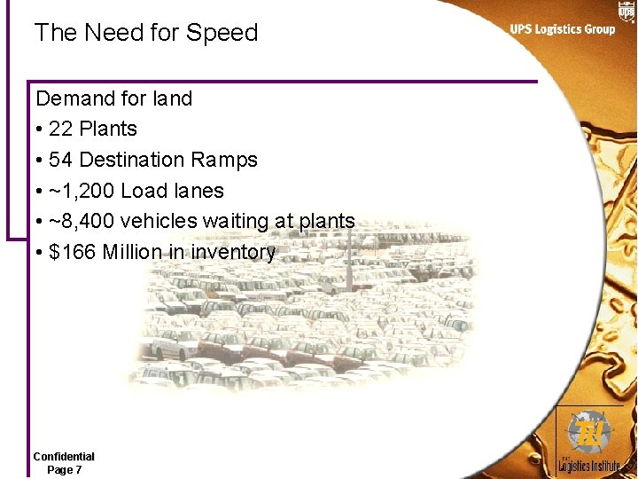 The Need for Speed Demand for land • 22 Plants • 54 Destination Ramps