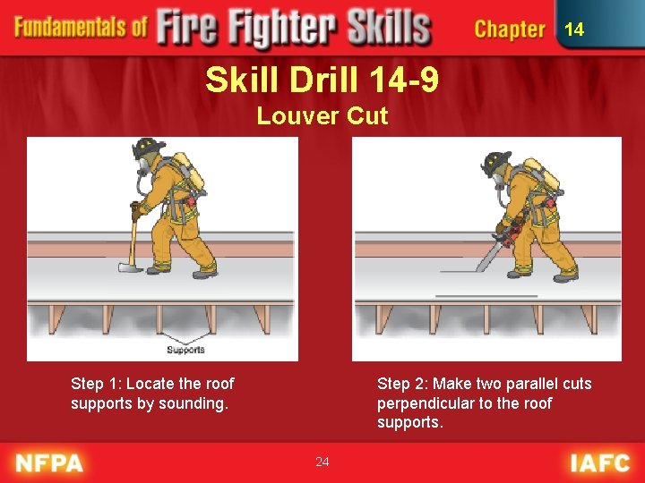 14 Skill Drill 14 -9 Louver Cut Step 1: Locate the roof supports by