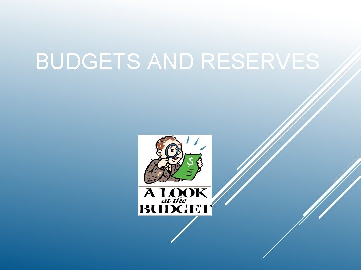 BUDGETS AND RESERVES 