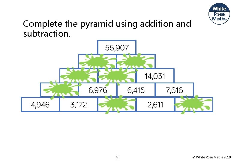Complete the pyramid using addition and subtraction. 9 © White Rose Maths 2019 