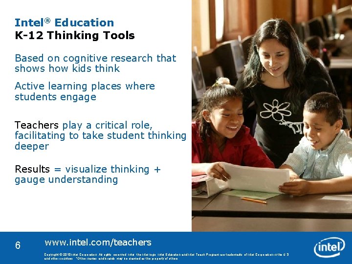 Intel® Education K-12 Thinking Tools Based on cognitive research that shows how kids think