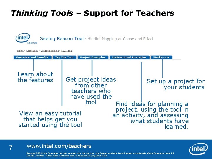 Thinking Tools – Support for Teachers Learn about the features Get project ideas Set