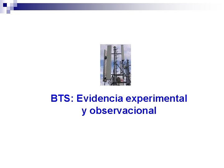 BTS: Evidencia experimental y observacional 