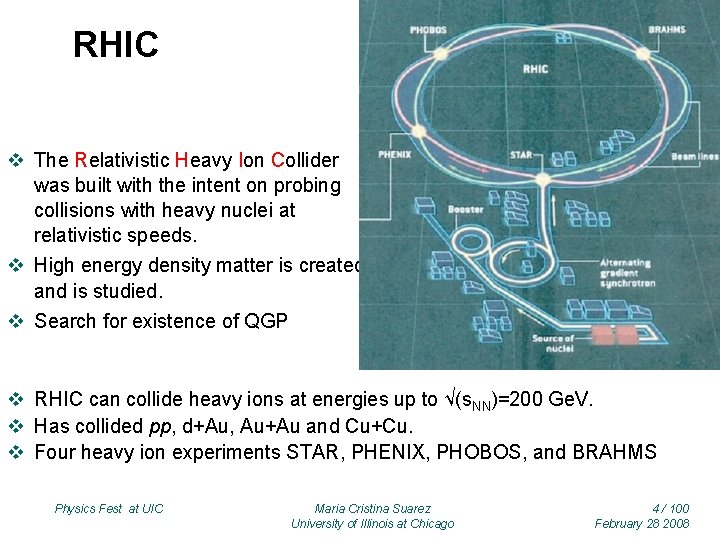 RHIC v The Relativistic Heavy Ion Collider was built with the intent on probing