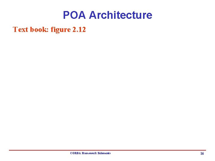 POA Architecture Text book: figure 2. 12 CORBA Framework Eelements 16 