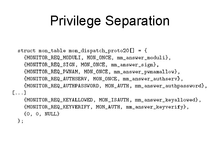 Privilege Separation 