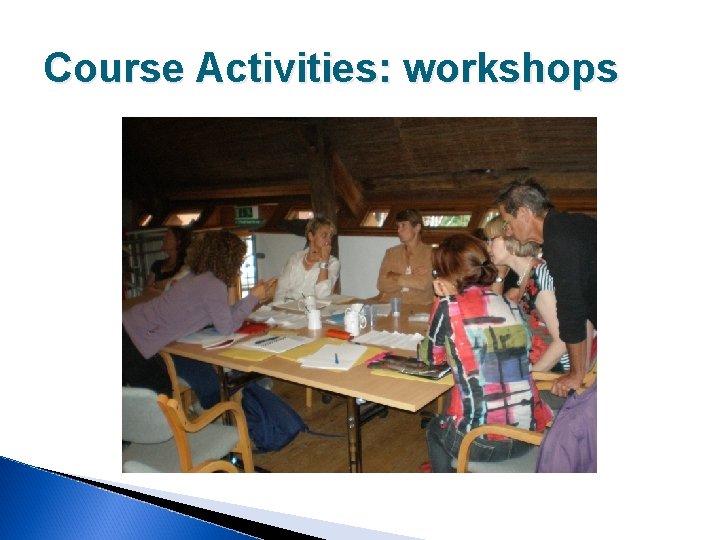 Course Activities: workshops 