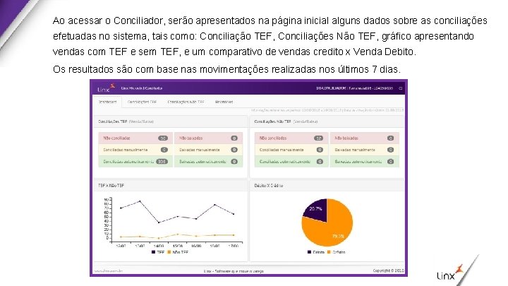 Ao acessar o Conciliador, serão apresentados na página inicial alguns dados sobre as conciliações