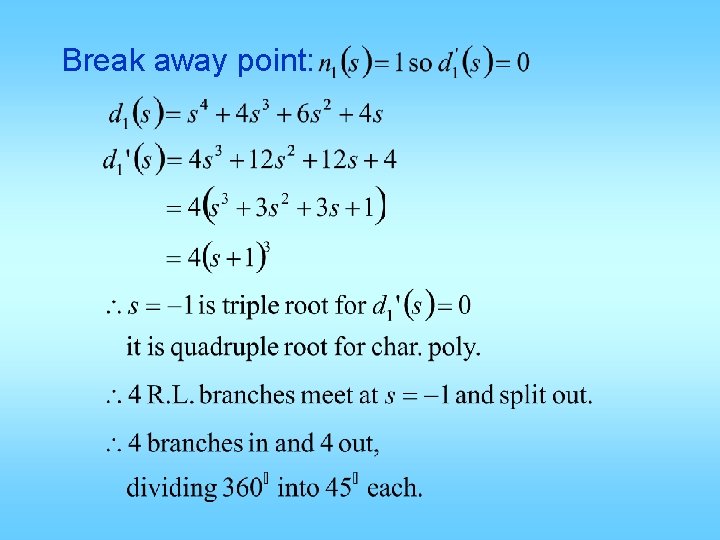 Break away point: 