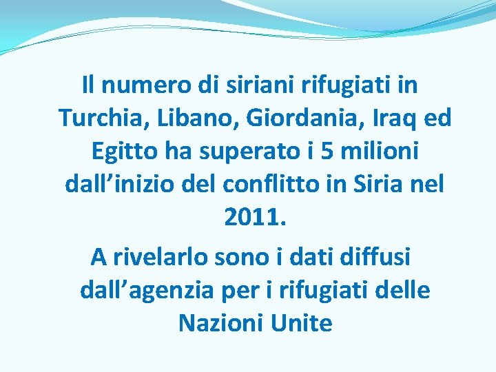 Il numero di siriani rifugiati in Turchia, Libano, Giordania, Iraq ed Egitto ha superato