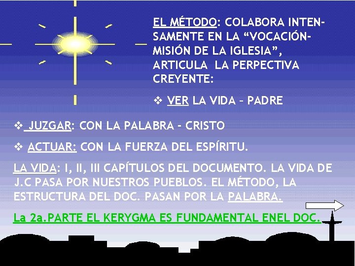 EL MÉTODO: COLABORA INTENSAMENTE EN LA “VOCACIÓNMISIÓN DE LA IGLESIA”, ARTICULA LA PERPECTIVA CREYENTE:
