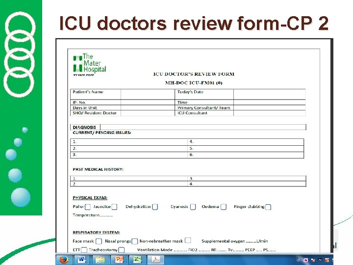 ICU doctors review form-CP 2 We care more. 