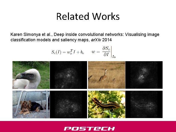 Related Works Karen Simonya et al. , Deep inside convolutional networks: Visualising image classification