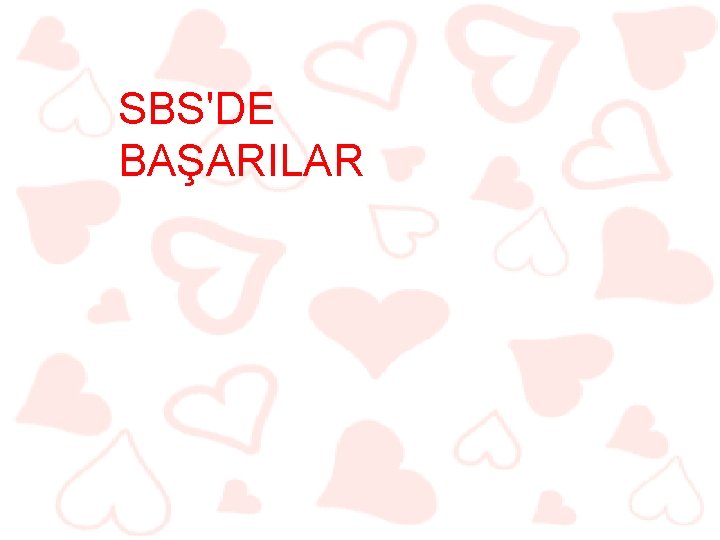 SBS'DE BAŞARILAR 