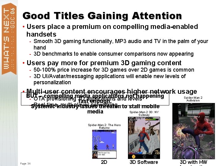 Good Titles Gaining Attention • Users place a premium on compelling media-enabled handsets -