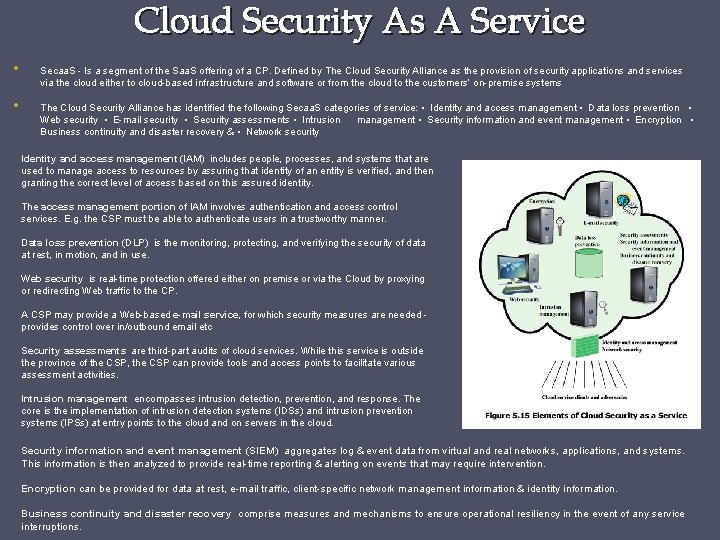 Cloud Security As A Service • • Secaa. S - Is a segment of