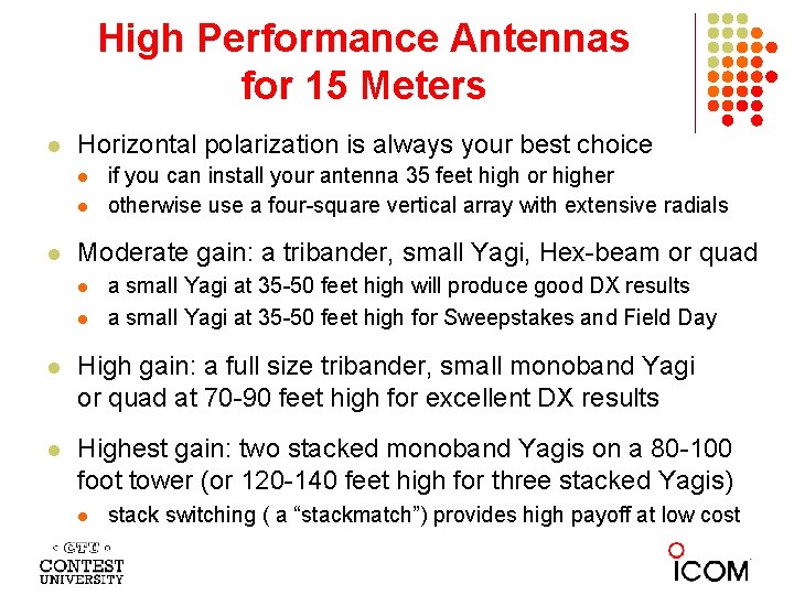 High Performance Antennas for 15 Meters l Horizontal polarization is always your best choice