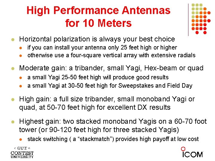High Performance Antennas for 10 Meters l Horizontal polarization is always your best choice
