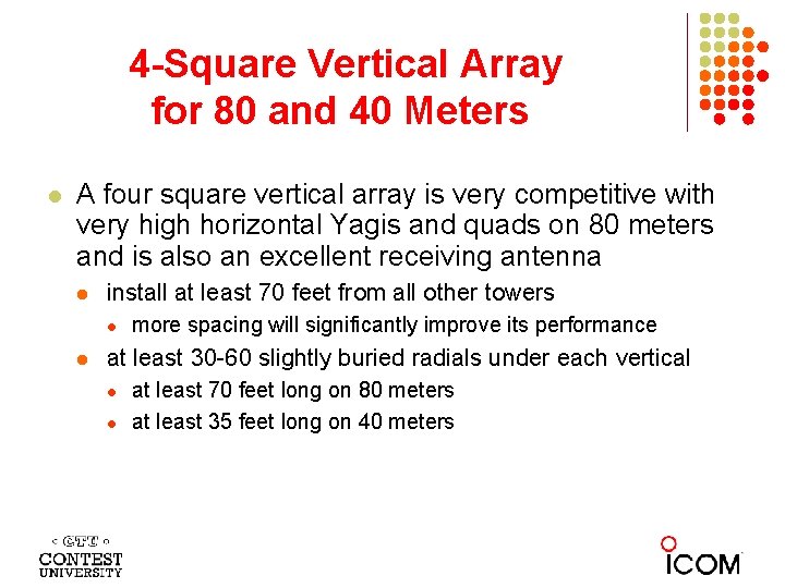 4 -Square Vertical Array for 80 and 40 Meters l A four square vertical