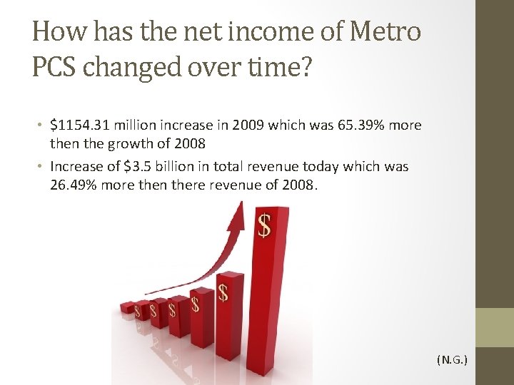 How has the net income of Metro PCS changed over time? • $1154. 31