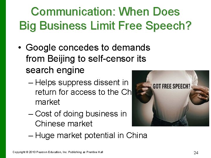 Communication: When Does Big Business Limit Free Speech? • Google concedes to demands from