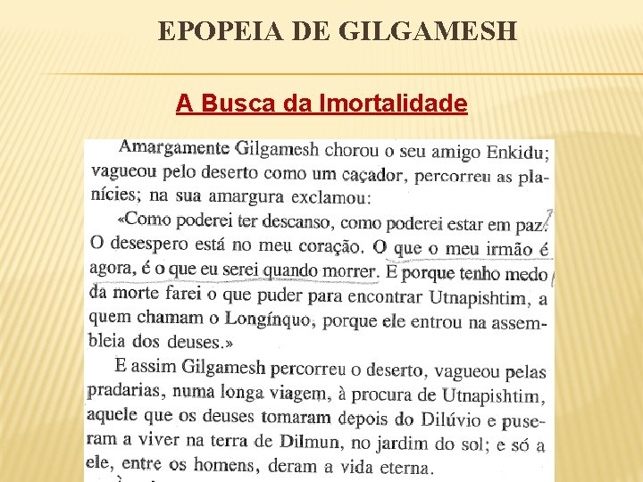 EPOPEIA DE GILGAMESH A Busca da Imortalidade 