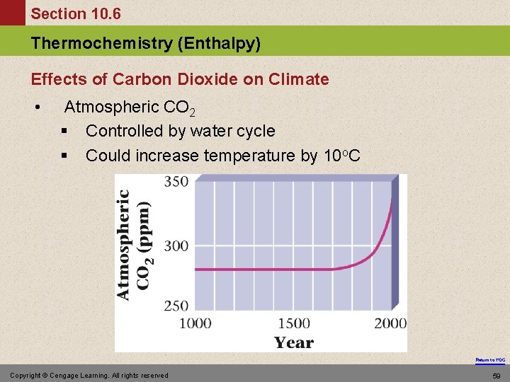 Section 10. 6 Thermochemistry (Enthalpy) Effects of Carbon Dioxide on Climate • Atmospheric CO