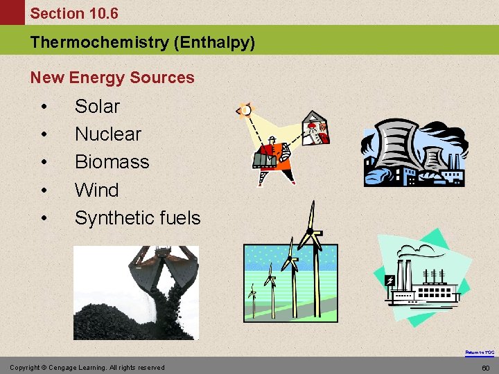 Section 10. 6 Thermochemistry (Enthalpy) New Energy Sources • • • Solar Nuclear Biomass