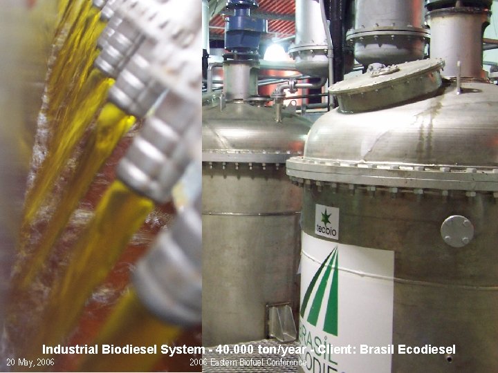 Industrial Biodiesel System - 40. 000 ton/year - Client: Brasil Ecodiesel 20 May, 2006