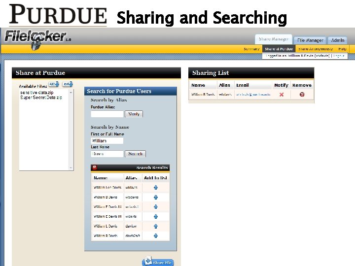 Sharing and Searching 8 