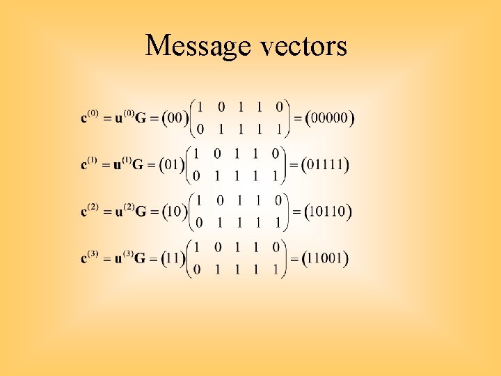 Message vectors 