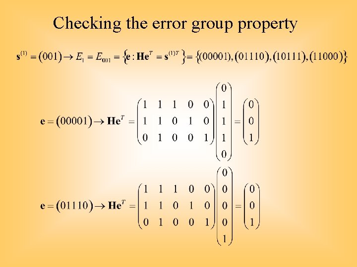 Checking the error group property 