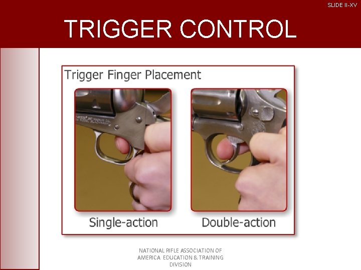 SLIDE II-XV TRIGGER CONTROL NATIONAL RIFLE ASSOCIATION OF AMERICA EDUCATION & TRAINING DIVISION 